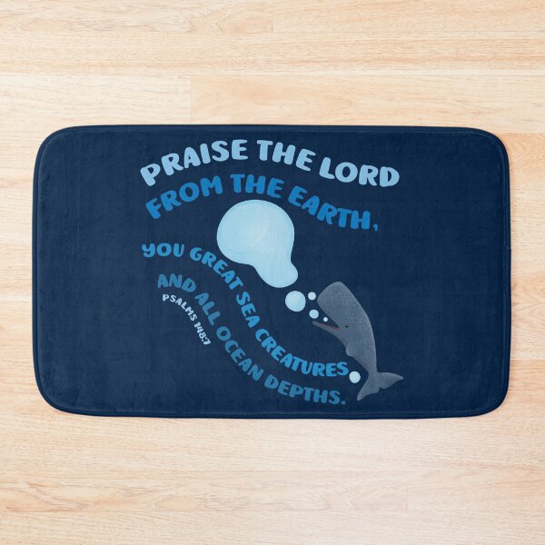 Item preview, Christian bible verse psalms 148:7 creation scripture cute whale typography design designed and sold by FrogFactory.