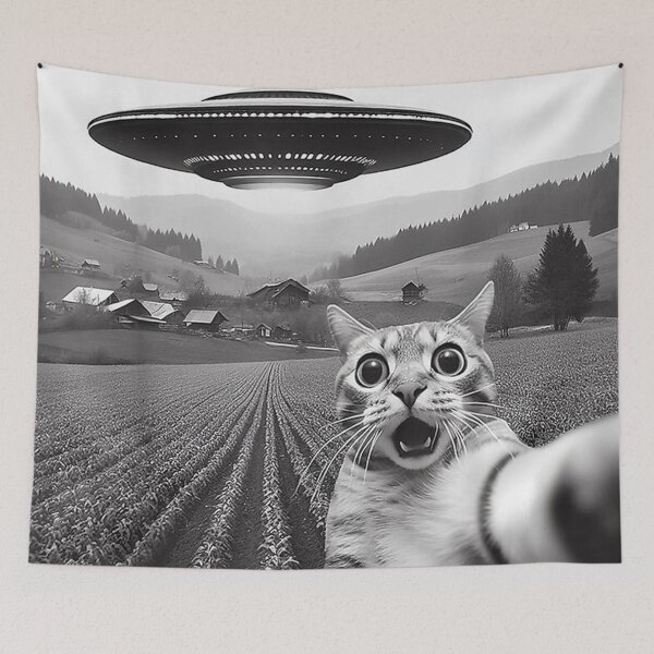 Item preview, Cat Selfie Funny Cat Black White designed and sold by Geraldineromero.