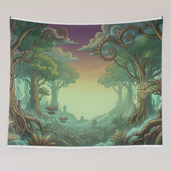 Item preview, Fantastic Steampunk Forest with Giant Clockwork Trees designed and sold by Vyxorea.