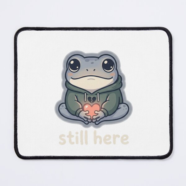 Item preview, Still Here Frog – Deep Emotional Cute Frog Sticker designed and sold by Elviqus Shop.