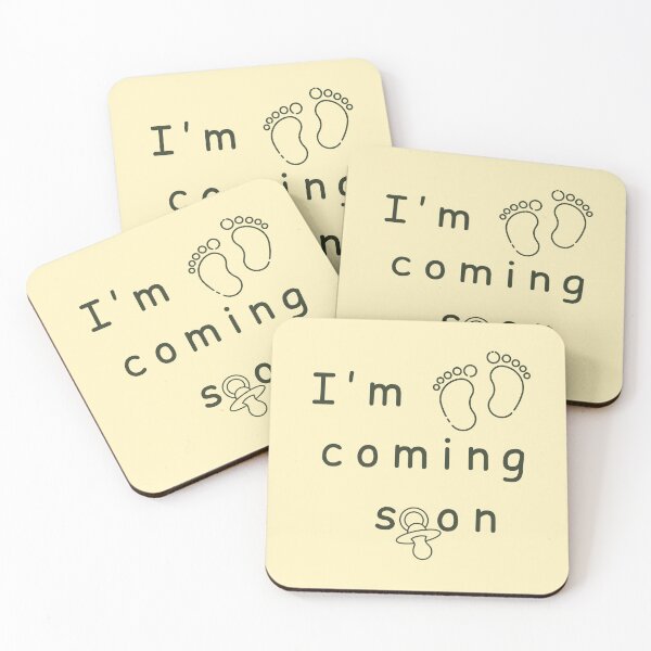 Item preview, I'm Coming Soon - Minimalist Pregnancy Announcement - Yellow designed and sold by Très Joli Brothers.