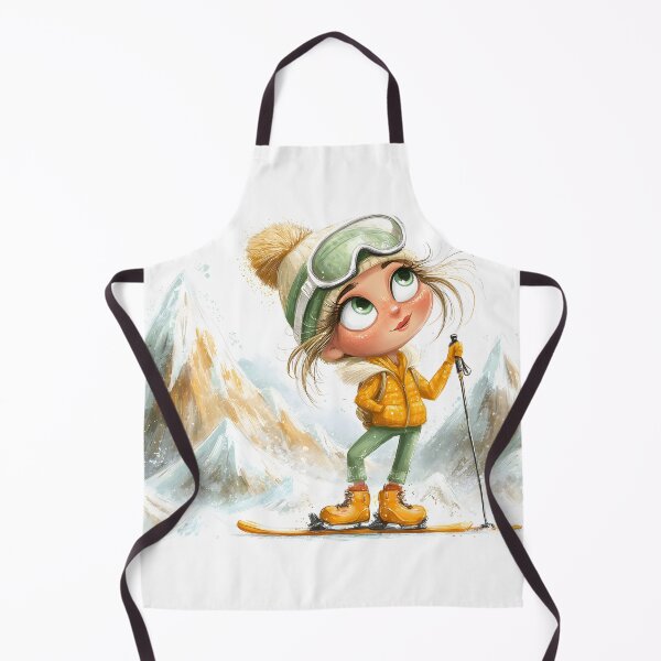 Item preview, Cheerful Girl Skiing in the Snowy Mountains designed and sold by Artessie.