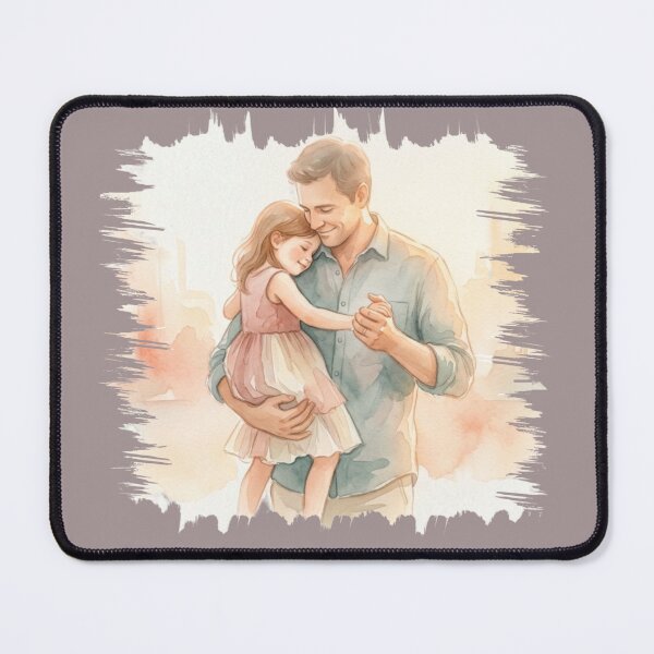 Item preview, Warm Embrace: Father and Daughter Watercolor Portrait designed and sold by BreezifyDesignStudio.