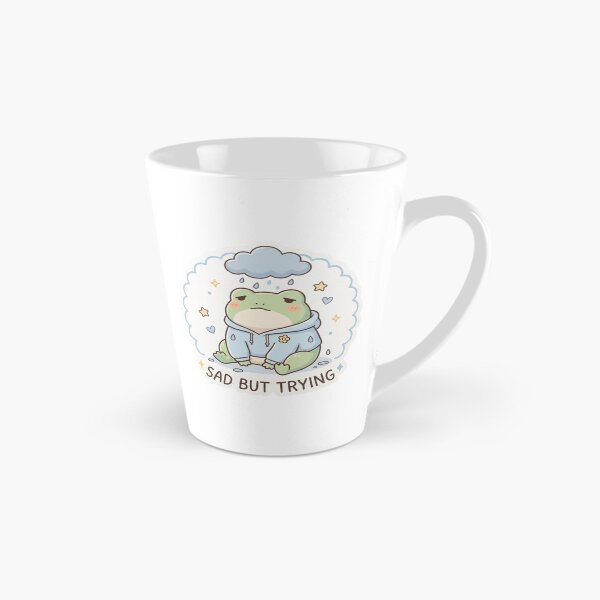 Item preview, Sad But Trying Frog – Cute Mental Health Frog Sticker designed and sold by Elviqus Shop.