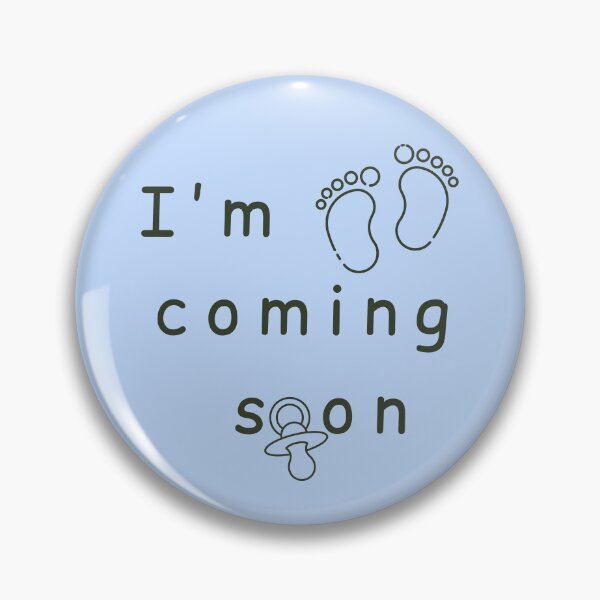 Item preview, I'm Coming Soon - Minimalist Pregnancy Announcement - Blue designed and sold by Très Joli Brothers.