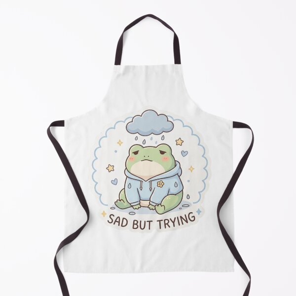 Item preview, Sad But Trying Frog – Cute Mental Health Frog Sticker designed and sold by Elviqus Shop.