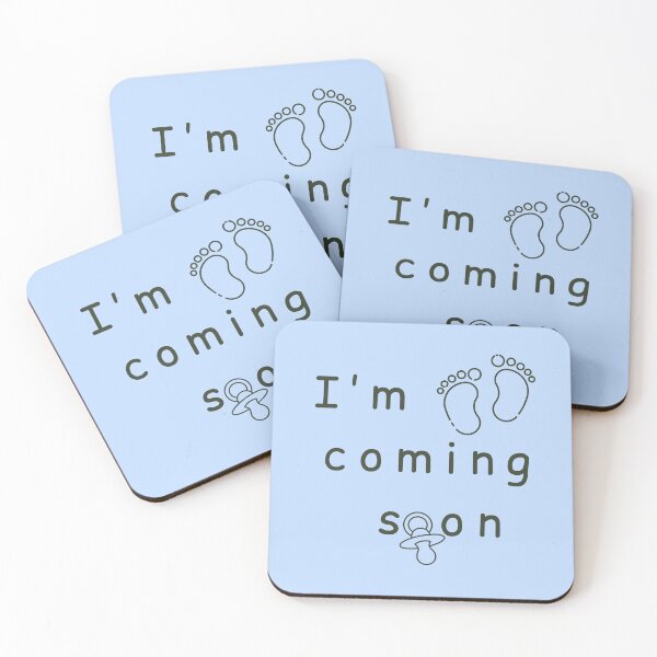 Item preview, I'm Coming Soon - Minimalist Pregnancy Announcement - Blue designed and sold by Très Joli Brothers.