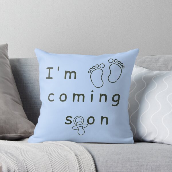 Item preview, I'm Coming Soon - Minimalist Pregnancy Announcement - Blue designed and sold by Très Joli Brothers.
