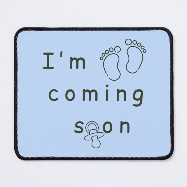 Item preview, I'm Coming Soon - Minimalist Pregnancy Announcement - Blue designed and sold by Très Joli Brothers.