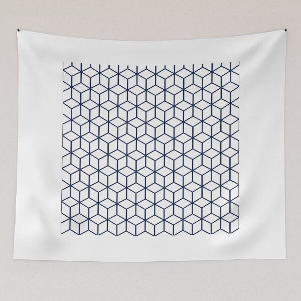 Item preview, Minimal Kagome Hexagon Star Navy Pattern designed and sold by J-Style Lab.
