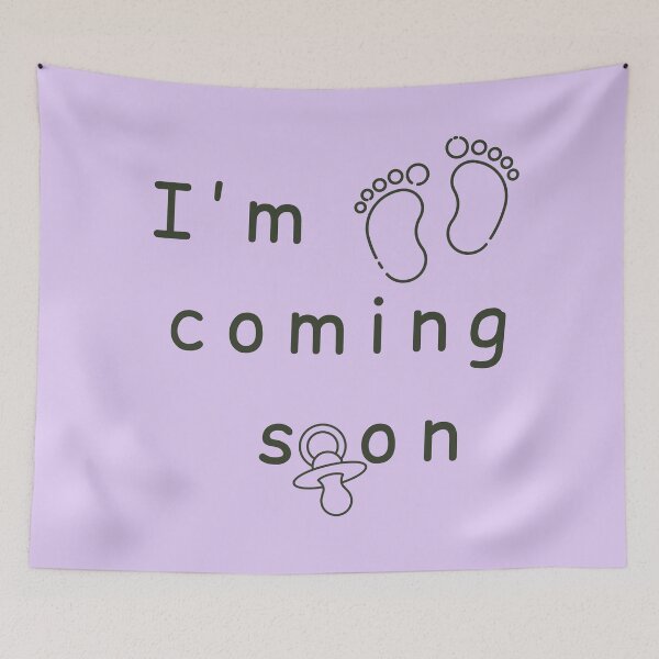 Item preview, I'm Coming Soon - Minimalist Pregnancy Announcement - Lilac designed and sold by Très Joli Brothers.