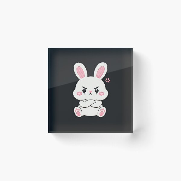 Item preview, Angry Bunny Kawaii Cute Funny Annoyed Rabbit Cartoon Sticker designed and sold by ColorSplash123.