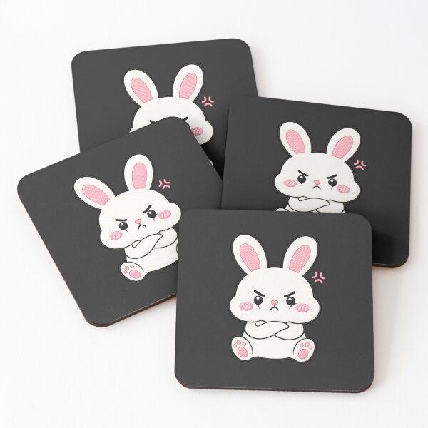 Item preview, Angry Bunny Kawaii Cute Funny Annoyed Rabbit Cartoon Sticker designed and sold by ColorSplash123.