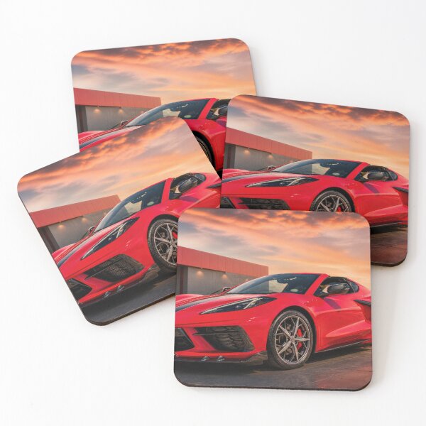 Item preview, Chevrolet Corvette C8 – Red Mid-Engine Supercar at Sunset designed and sold by William A McCarthy.