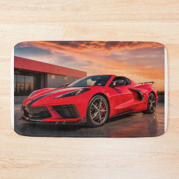 Item preview, Chevrolet Corvette C8 – Red Mid-Engine Supercar at Sunset designed and sold by William A McCarthy.