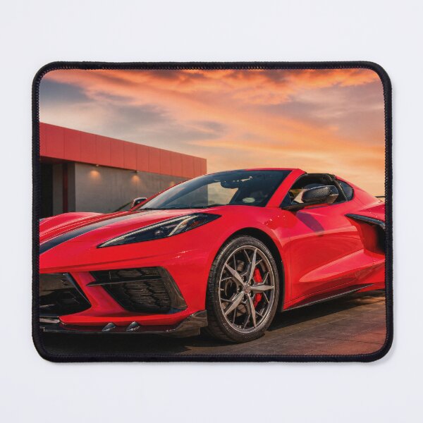 Item preview, Chevrolet Corvette C8 – Red Mid-Engine Supercar at Sunset designed and sold by William A McCarthy.