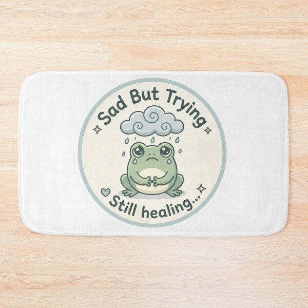Item preview, Sad But Trying Still Healing Sad Cute Frog Mental Health Sticker designed and sold by Elviqus Shop.
