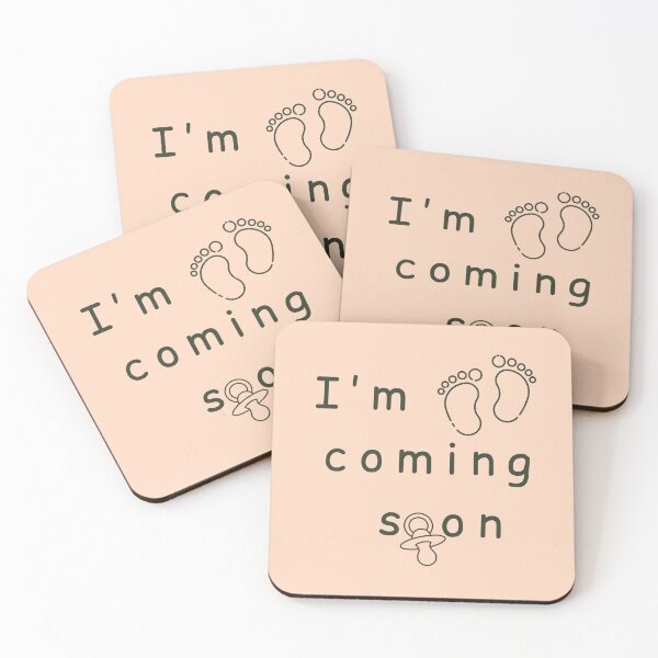 Item preview, I'm Coming Soon - Minimalist Pregnancy Announcement - Peach designed and sold by Très Joli Brothers.
