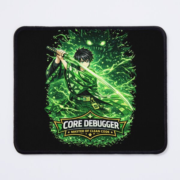 Item preview, Core Debugger – Bug Slayer | Anime Style Coding Hero designed and sold by CtrlAltLaugh.