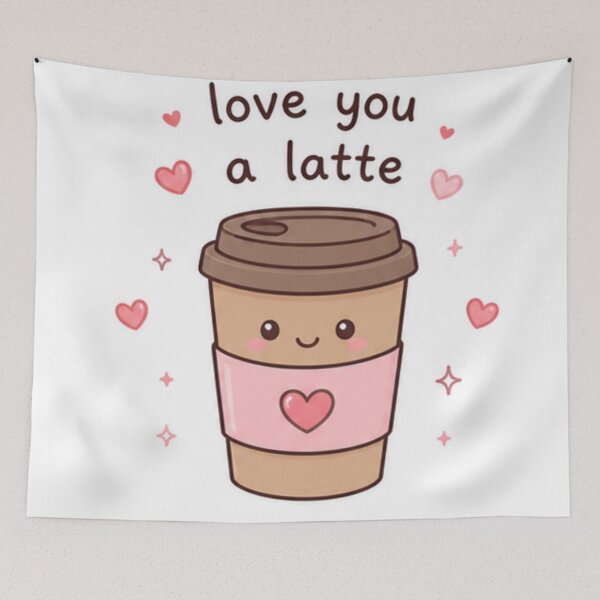 Item preview, Love you a latte designed and sold by fadeinkstudio.