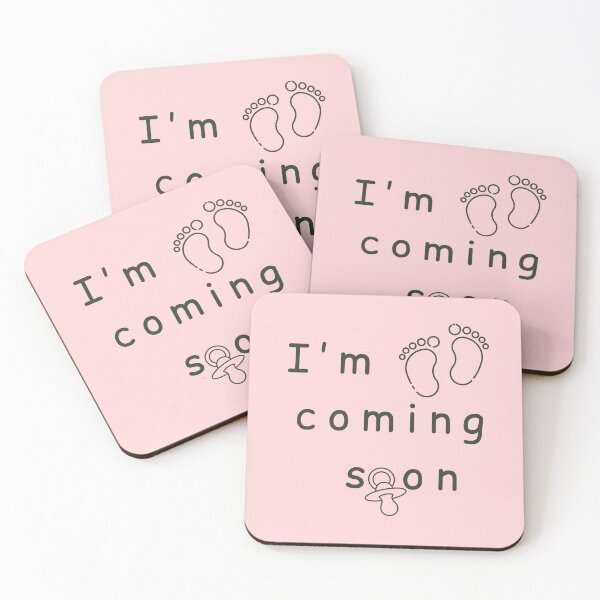 Item preview, I'm Coming Soon - Minimalist Pregnancy Announcement - Pink designed and sold by Très Joli Brothers.