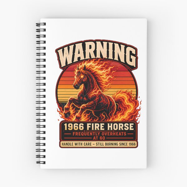 Item preview, Vintage 1966 Fire Horse 60th Birthday Warning Label Retro Gift designed and sold by avinigav.