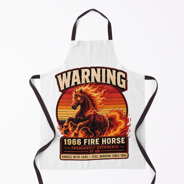 Item preview, Vintage 1966 Fire Horse 60th Birthday Warning Label Retro Gift designed and sold by avinigav.