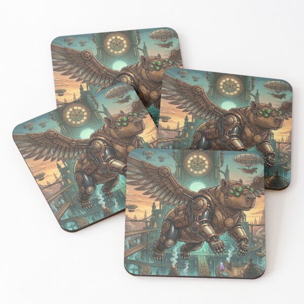 Item preview, Flying Steampunk Capybara with Mechanical Wings designed and sold by Vyxorea.