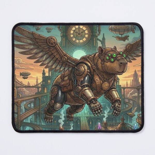 Item preview, Flying Steampunk Capybara with Mechanical Wings designed and sold by Vyxorea.