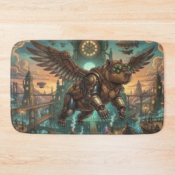 Item preview, Flying Steampunk Capybara with Mechanical Wings designed and sold by Vyxorea.