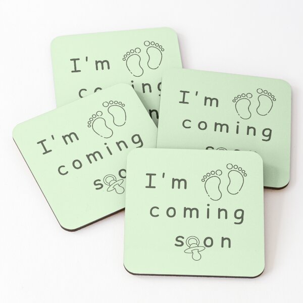 Item preview, I'm Coming Soon - Minimalist Pregnancy Announcement - Green designed and sold by Très Joli Brothers.