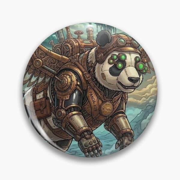 Item preview, Flying Steampunk Panda in Mystical Crystal Cave designed and sold by Vyxorea.