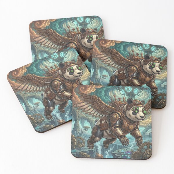 Item preview, Flying Steampunk Panda in Mystical Crystal Cave designed and sold by Vyxorea.