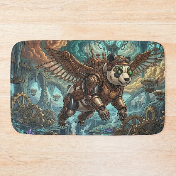Item preview, Flying Steampunk Panda in Mystical Crystal Cave designed and sold by Vyxorea.