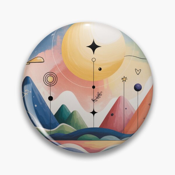 Item preview, Paul Klee Inspired Cosmic Landscape Abstract Moon & Stars Art designed and sold by Tamas Das.