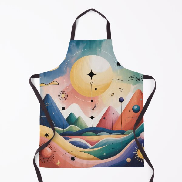 Item preview, Paul Klee Inspired Cosmic Landscape Abstract Moon & Stars Art designed and sold by Tamas Das.