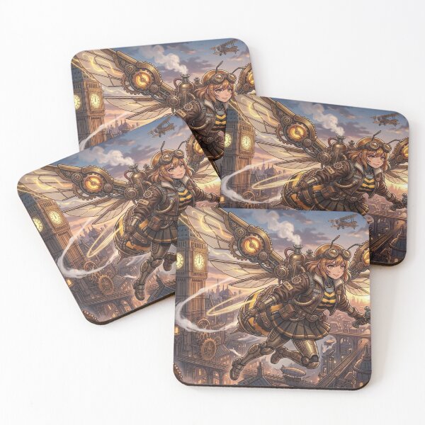 Item preview, Steampunk Anime Bee Girl over London designed and sold by Vyxorea.