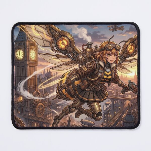 Item preview, Steampunk Anime Bee Girl over London designed and sold by Vyxorea.