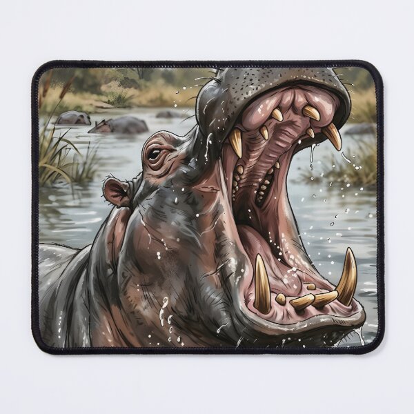 Item preview, African Hippopotamus Animal - African Wildlife Illustration designed and sold by RubisLeaf.