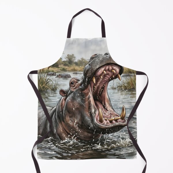 Item preview, African Hippopotamus Animal - African Wildlife Illustration designed and sold by RubisLeaf.