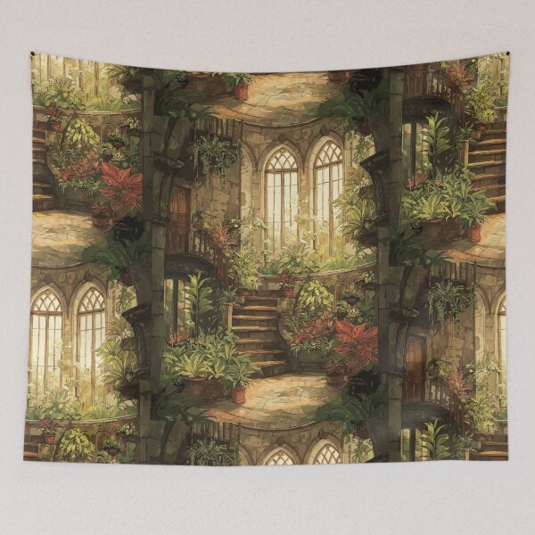 Item preview, The Gothic Botanical Stairwell - Indoor Garden designed and sold by bapupa.