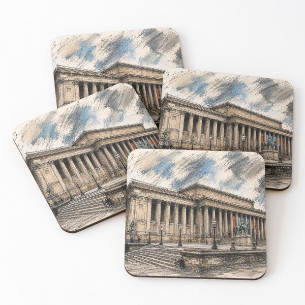 Item preview, St George’s Hall Liverpool – Raw Charcoal Sketch | Textured Architectural Illustration designed and sold by LyonzDesignz.