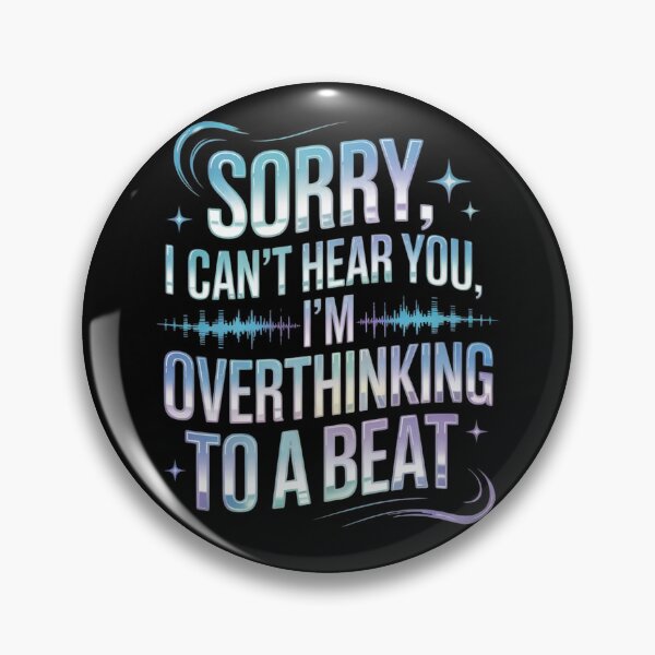 Item preview, Overthinking To A Beat | Y2K Retro-Futuristic Chrome Aesthetic designed and sold by Design_Your_Day.