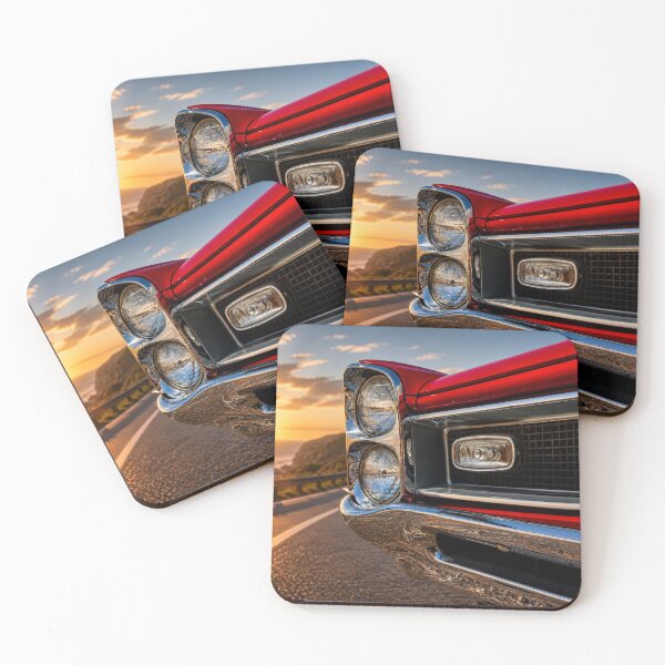 Item preview, Classic Muscle Car Detail at Sunset – Coastal Road Chrome Reflection (Cinematic Automotive Art) designed and sold by William A McCarthy.