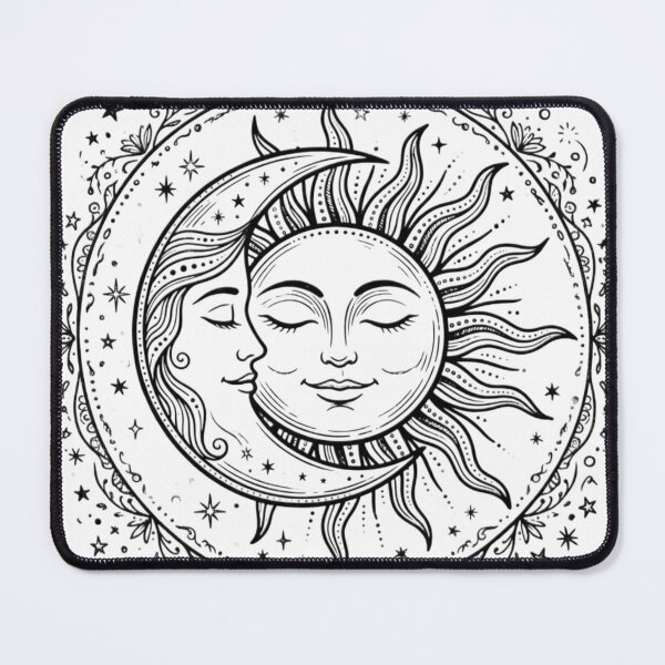 Item preview, Celestial Harmony | Boho Sun and Moon Hand Drawn Line Art designed and sold by OVERRIDESTUDIOS.