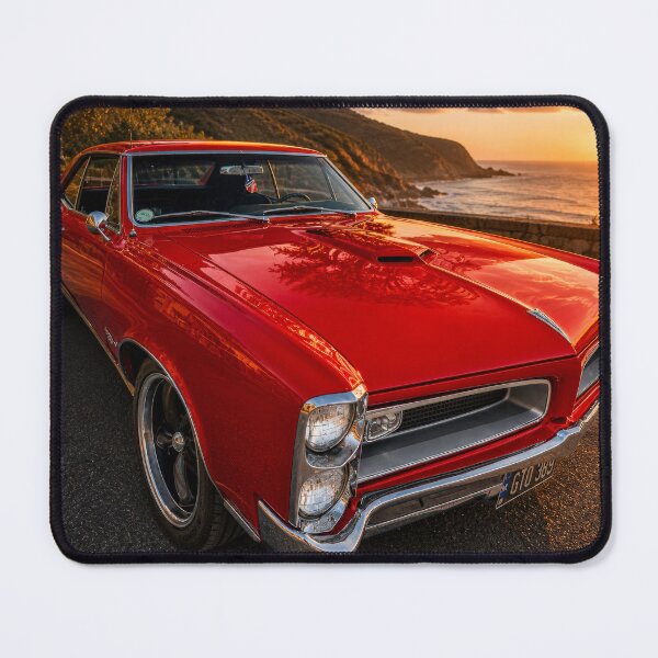 Item preview, Red Pontiac GTO at Sunset – Classic Muscle Car Coastal Drive (Cinematic Automotive Art) designed and sold by William A McCarthy.