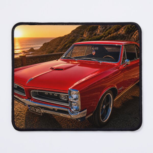 Item preview, Pontiac GTO Coastal Sunset – Red Muscle Car Golden Hour Drive (Cinematic Automotive Art) designed and sold by William A McCarthy.