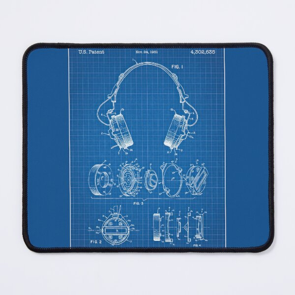 Item preview, Vintage Headphones Patent Blueprint designed and sold by GorArt1.