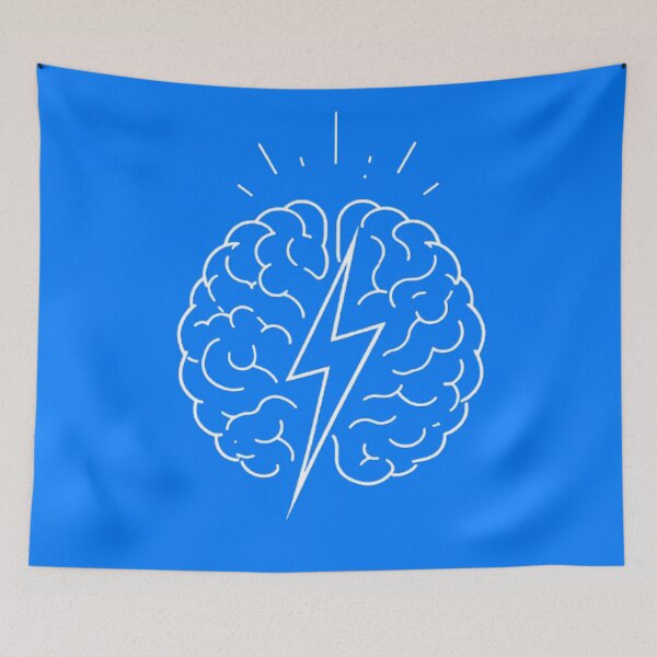 Item preview, Electric Brain Storm Psychology Art - Mental Energy & Creativity - Minimalist Science Illustration designed and sold by MCV-Designs.