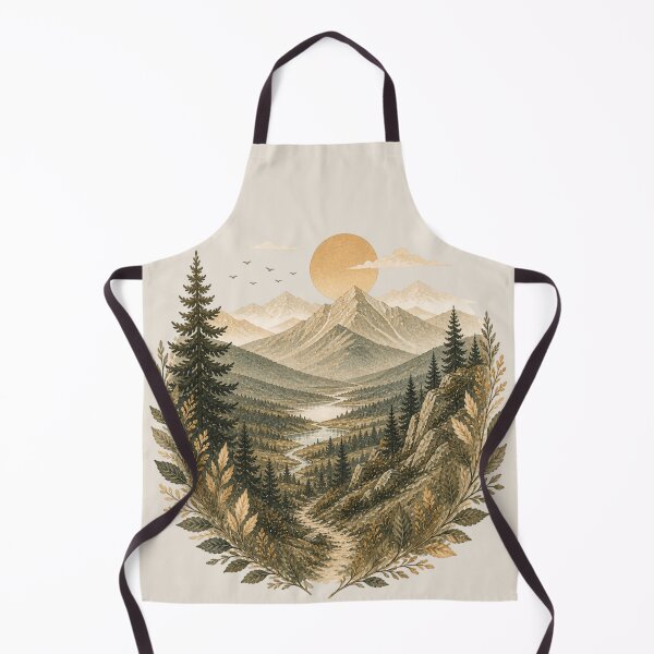 Artikelvorschau, Minimalistische Berglandschaft – Boho-Naturkunst mit Fluss entworfen und verkauft von AgathaLochArt.